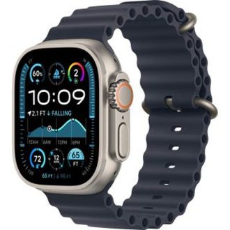   Apple Watch Ultra2 v2 Cellular 49mm Natural Titanium Case with Navy Ocean Band