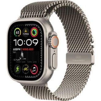  Apple Watch Ultra2 v2 Cellular 49mm Natural Titanium Case with Natural Titanium Milanese Loop - M