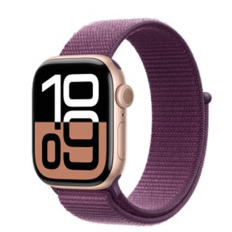   Apple Watch S10 GPS 42mm Rose Gold Alu Case with Plum Sport Loop
