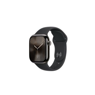   Apple Watch S10 Cellular 42mm Slate Titanium Case with Black Sport Band - S/M