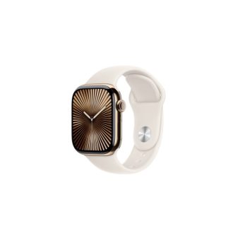   Apple Watch S10 Cellular 42mm Gold Titanium Case with Starlight Sport Band - M/L