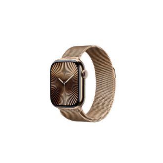   Apple Watch S10 Cellular 42mm Gold Titanium Case with Gold Milanese Loop