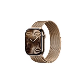   Apple Watch S10 Cellular 46mm Gold Titanium Case with Gold Milanese Loop - S/M