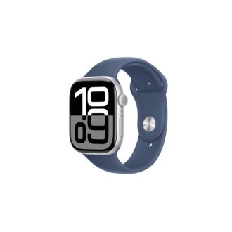   Apple Watch S10 Cellular 46mm Silver Alu Case with Denim Sport Band - S/M