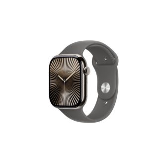   Apple Watch S10 Cellular 46mm Natural Titanium Case with Stone Grey Sport Band - M/L