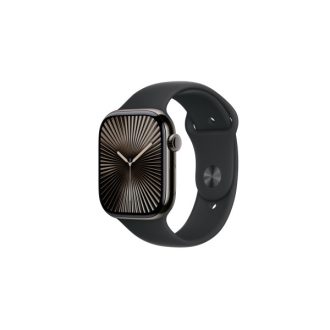   Apple Watch S10 Cellular 46mm Slate Titanium Case with Black Sport Band - S/M