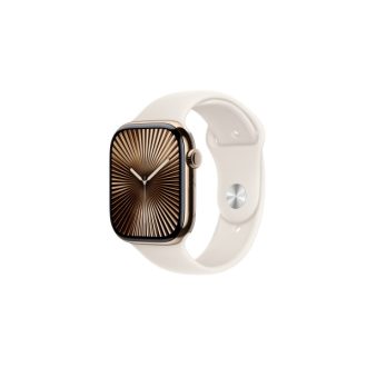   Apple Watch S10 Cellular 46mm Gold Titanium Case with Starlight Sport Band - M/L