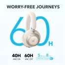ANKER Vezeték Nélküli Fejhallgató, Soundcore Space One Pro, Összecsukható, Aktív Zajszűrő, cream white - A3062G21