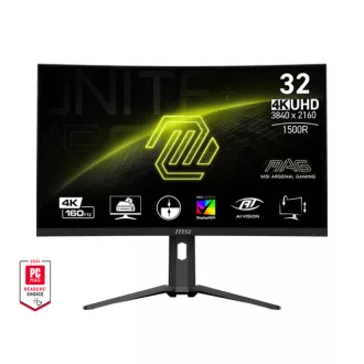   MSI Monitor GAMING MAG 321CUPDF 31,5" Ívelt UHD/FHD Dual mode 3840x2160 320/160Hz, VA, 3000:1 0,5ms, 2x HDMI, DP, USB-C