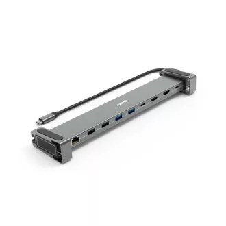   HAMA 00200145, UUSB 3.1 TYPE-C, 9IN1 DOKKOLÓ ADAPTER (USB3.1,2XHDMI,LAN,USB-C,PD) - szürke