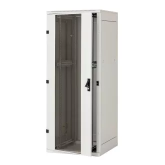   KELINE hálózati álló rack szekrény - 19" 32U 800x800 Biztonsági levehető üvegajtóval, max teherbírás:800kg, Szürke