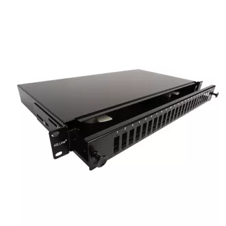   KELINE optikai patch panel kihúzható, 1U, 24xSC duplex, LC 4-es toldó számára