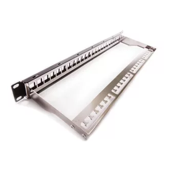   KELINE Patch Panel 1U 24 db keystone modul számára, csatlakozó nélkül, Fekete