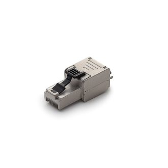   KELINE Szerszám nélkül szerelhető rövid (39 mm)  RJ45/s dugó,  Cat 7A, Cat 7, Cat 6A, Cat 6, Cat 5E fali kábelekre