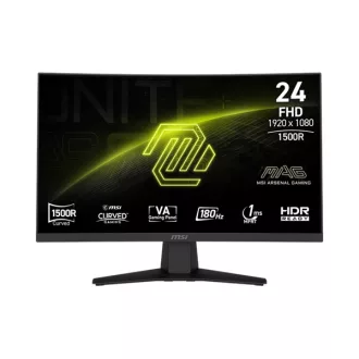   MSI Monitor GAMING MAG 244C Ívelt VA LED 23,6" FHD 1920x1080, 16:9, 3000:1 CR, 250cd/m2, 4ms, 180Hz, DP, HDMI