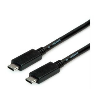   ROLINE Kábel USB 3.2 Gen 2 USB-C - USB-C, M/M, 10Gbit/s, PD (Power Delivery) 20V5A - 100W, Emark-al, 2m, fekete