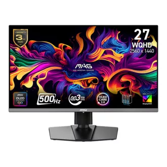   MSI Monitor GAMING MAG 272QP QD-OLED X50 26,5" WQHD 2560x1440, 500Hz, 150000:1 CR, 250cd/m2, 0,03ms, 2x HDMI, DP, USB-C
