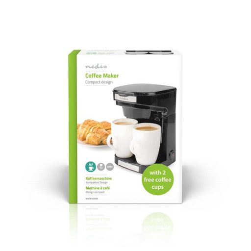 Nedis KACM140EBK kávéfőző, filteres kávé, 0,25 l, 2db csésze, fekete