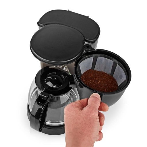 Nedis KACM150EBK kávéfőző, filteres kávé, 1.25 l, 10 csésze, melegen tartás funkció, fekete
