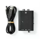 Nedis digitális audió konverter ACON2509BK, digitális bemenet koax/toslink, analóg kimenet RCA