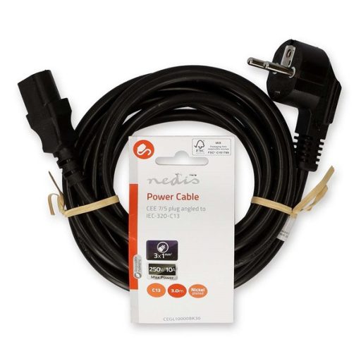 Nedis CEGL10000BK30 táp kábel IEC-320-C13, 3 x 0.75 mm, hossz 3m
