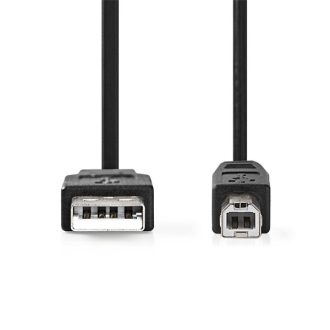   Nedis CCGL60100BK30 USB2.0, USB A - B kábel, 480Mbs, 10W, hossz 3m