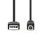 Nedis CCGL60100BK30 USB2.0, USB A - B kábel, 480Mbs, 10W, hossz 3m