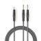 Nedis COTH23200GY15 félprofi audio kábel, 3,5mm sztero jack dugó - 2 x 6,35mm mono jack dugó, hossz 1.5m, rugalmas