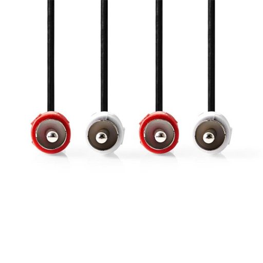 Nedis CAGL24200BK15 sztereo audio kábel, 2 X RCA dugó - 2 X RCA dugó, hossz 1.5m