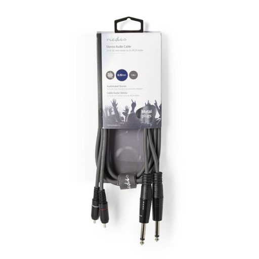 Nedis COTH23320GY15 félprofi audio kábel, 2 x 6,35mm mono jack dugó - 2 X RCA dugó, hossz 1.5m, rugalmas