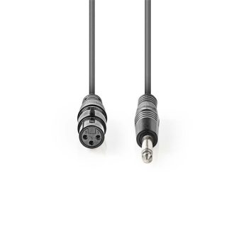  Nedis COTH15120GY30 félprofi audio kábel, 6,35mm mono jack dugó - 3p XLR aljzat, hossz 3m, rugalmas