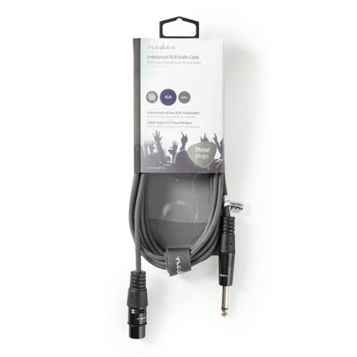 Nedis COTH15120GY30 félprofi audio kábel, 6,35mm mono jack dugó - 3p XLR aljzat, hossz 3m, rugalmas