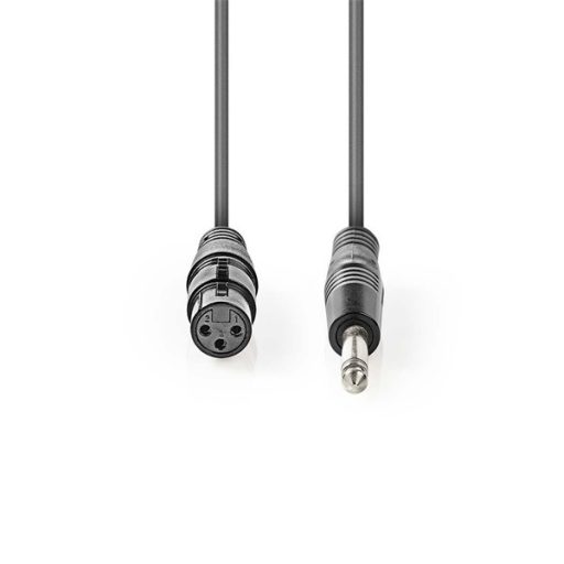 Nedis COTH15120GY100 félprofi audio kábel, 6,35mm mono jack dugó - 3p XLR aljzat, hossz 10m, rugalmas