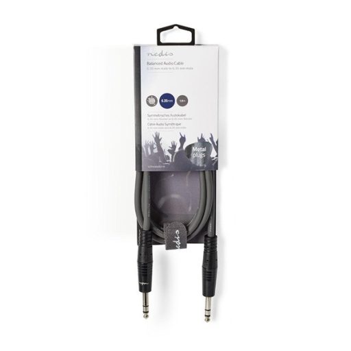 Nedis COTH23020GY30 félprofi audio kábel, 2 x 6,35mm sztereo jack dugó, hossz 3m, rugalmas