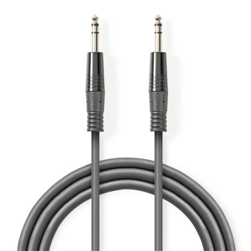 Nedis COTH23020GY50 félprofi audio kábel, 2 x 6,35mm sztereo jack dugó, hossz 5m, rugalmas
