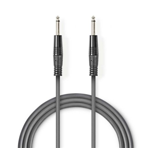 Nedis COTH23000GY30 félprofi audio kábel, 2 x 6,35mm mono jack dugó, hossz 3m, rugalmas