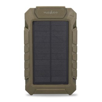   Nedis WCPBK80GN 8000mAh külső akku (powerbank) beépített napelem panellal, ideális vadkamerákhoz, 5V, 6V, 12V, IPX56
