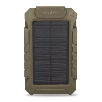   Nedis WCPBK80GN 8000mAh külső akku (powerbank) beépített napelem panellal, ideális vadkamerákhoz, 5V, 6V, 12V, IPX56