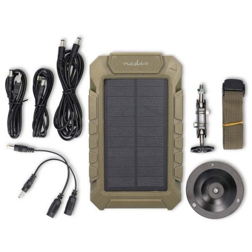 Nedis WCPBK80GN 8000mAh külső akku (powerbank) beépített napelem panellal, ideális vadkamerákhoz, 5V, 6V, 12V, IPX56