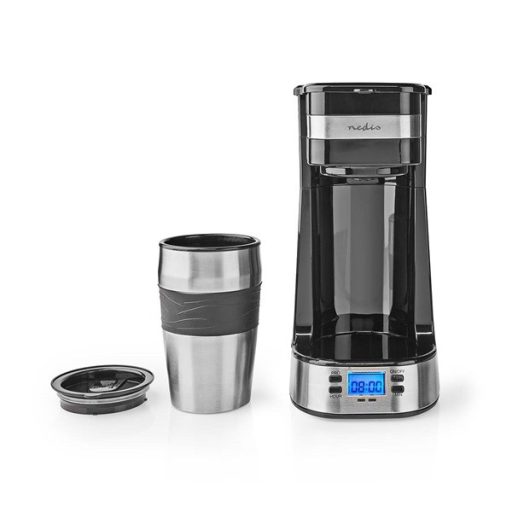 Nedis filteres kávéfőző, 700W, 420 ml termosz bögre, LCD kijelző, KACM310FBK