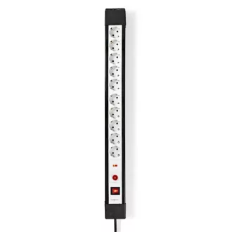   Nedis ESC103SPF1PRO 10 aljzatos elosztó túlfeszűltségvédelemmel, H05VV-F 3G1.5mm2 , 3680 W, 16A, hossz 3m