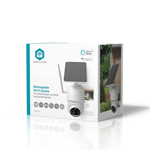 Nedis WIFICBO50WT WIFI kűltéri kamera, full HD 1080p, dönthető, forgatható, IP65, akku 9000 mAh, napelem, mozgásérzékelő