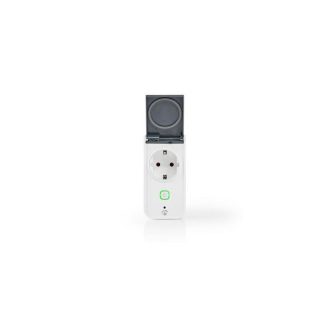   Nedis okos konektor WIFIPO120FWT, Wi-Fi | IP44 | Teljesítménymérő | 3680 W | Dugó földelt érintkezővel