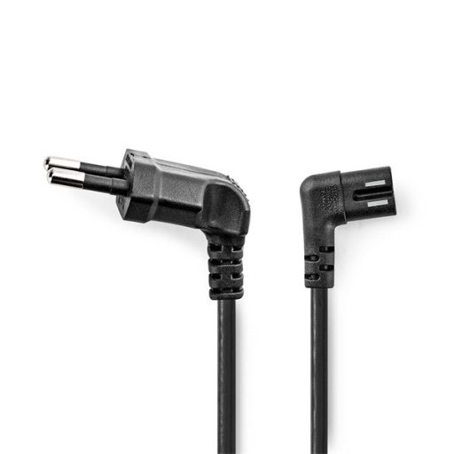 Nedis CEGL11055BK30 tápkábel, Euro dugó,  IEC-320-C7,  pipa, szögben balra, 3m, fekete