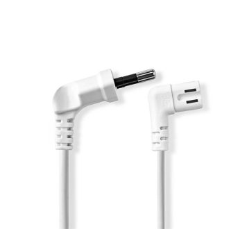   Nedis CEGL11055WT30 tápkábel, Euro dugó,  IEC-320-C7,  pipa, szögben balra, 3m, fehér