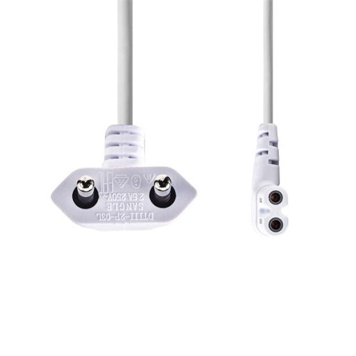 Nedis CEGL11055WT30 tápkábel, Euro dugó,  IEC-320-C7,  pipa, szögben balra, 3m, fehér