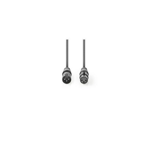 Nedis  COTG15012GY150 DMX adapter kábel, XLR 3 tűs apa | XLR 3 tűs anya | Nikkelezett | 15,0 m | kerek | PVC | Sötétszür