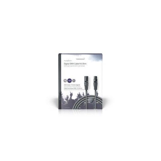 Nedis  COTG15012GY150 DMX adapter kábel, XLR 3 tűs apa | XLR 3 tűs anya | Nikkelezett | 15,0 m | kerek | PVC | Sötétszür