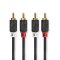 Nedis CABW24200AT05 sztereo audió kábel 2x RCA férfi,  2x RCA férfi, Aranyozott,  0,50 m , kerek,  Antracit