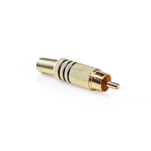 Nedis CAGP24900BK RCA csatlakozó, 10 db, Egyenes, Aranyozott,  Forrasztó, Kábel bemeneti átmérő: 7,0 mm, Fém, Fekete